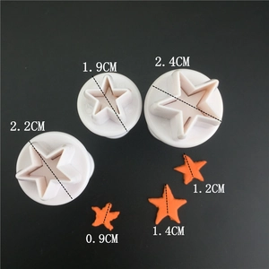 Juego de 3 moldes de estrella para fondant y decoración de galletas caseras