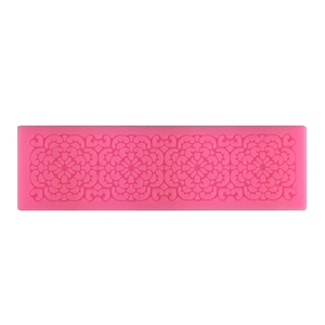 DIY Flower Lace Border Silicone Cake Mold Rectangular Fondant Chocolate Sugarcraft Embossed Baking Tool For Cake Decorating
