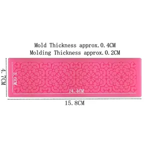 Pink diamond lace pattern silicone fondant cake mold for intricate DIY floral decorations