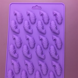 24-cavity purple silicone koi fish mold for chocolate, cake and DIY soap making