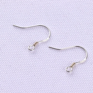 Macro shot of S925 sterling silver earring hooks with spring and loop DIY components