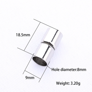 Detailed view of 18.5x9mm magnetic jewelry clasp with 8mm hole diameter dimensions