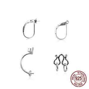 S925 Sterling Silver Jewelry Findings DIY French Leverback Earring Hooks U-Shaped Earring Posts And Connectors For Jewelry Making