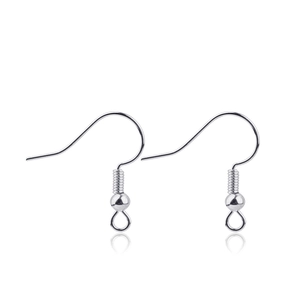 Paire de crochets d'oreilles en cuivre argenté pour boucles d'oreilles DIY avec perle