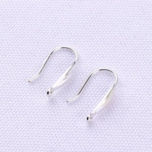 Detailed view of handmade S925 sterling silver earring hooks for DIY jewelry making