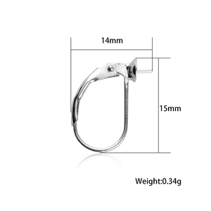 Detailed size chart of S925 sterling silver U-shaped lever back earring finding