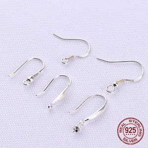 Assorted S925 sterling silver earring hooks for DIY jewelry making in various styles