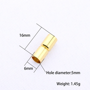 Detailed specs of 16x6mm gold magnetic clasp with 5mm hole for DIY jewelry making