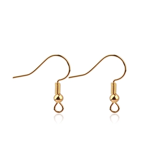 Crochets d'Oreilles en Cuivre Électroplaqué Fils d'Oreille Poisson Avec Bobine et Perle pour Fabrication de Bijoux Artisanaux