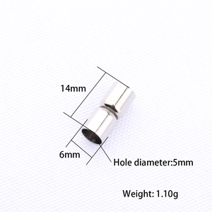 Detail view of a 14mm silver magnetic jewelry clasp with dimensions for DIY bracelets