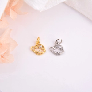 Pendentifs planète en zircon or et argent pour la création de bijoux DIY élégants
