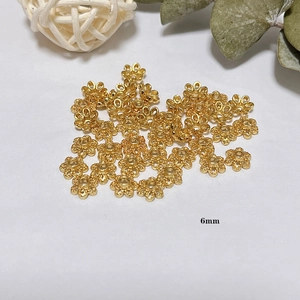 Detail von 6mm 18k vergoldeten Blumenperlenkappen für DIY Schmuckherstellung Zubehör