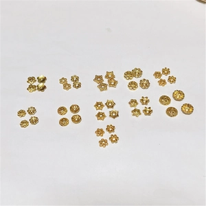 18k vergoldete hohle Blütenperlenkappen für DIY-Schmuckherstellung und Bastelarbeiten