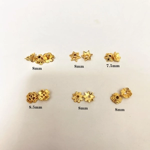 18k gold-plated floral hollow bead caps and star spacers for DIY jewelry making