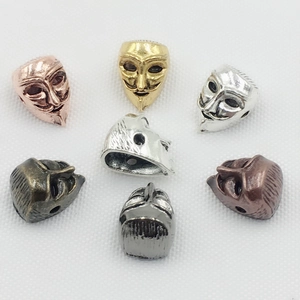 Vintage Zinc Alloy Mask Design Beads For Jewelry Making DIY Bracelet Necklace Antique Metal Facial Style Pendants Charm