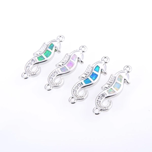 Minimalistische Opal Seepferdchen Verbinder für DIY Schmuck in verschiedenen Farben