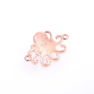 Conector de pulpo en oro rosa para creación de joyas DIY con acabado brillante