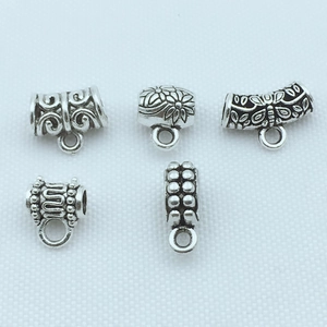 Perles de Pendentif Cylindriques Creuses Gravées en Alliage Vintage pour la Fabrication de Bijoux Perles Intercalaires DIY pour Bracelet Collier Fait Main