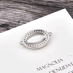 Connecteur mauvais œil en argent et opale avec zircon pour bracelets DIY