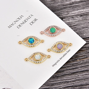 DIY Evil Eye Anhänger mit Zirkonia und Opal in Gold und Roségold Ausführung
