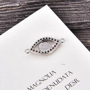 Silberner Evil-Eye-Verbinder mit Zirkonia für DIY-Schmuckherstellung