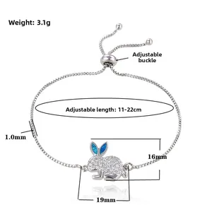 Dettaglio del connettore a coniglio 19x16mm e catena regolabile da 1,0mm in argento
