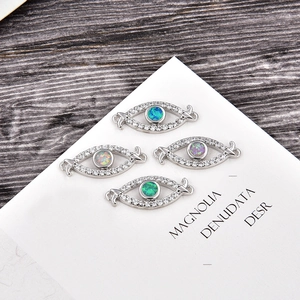 Détails des connecteurs oeil protecteur en opale argentée pour bijoux DIY