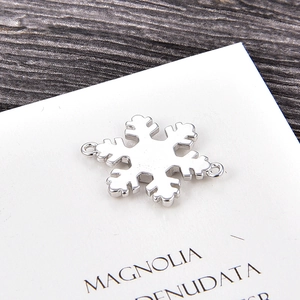 Connettore per gioielli a fiocco di neve in argento con zirconi per bracciali fai-da-te