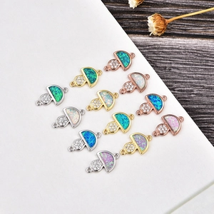 Détails de breloques champignons en opale pour bracelets DIY avec des pierres en zircone