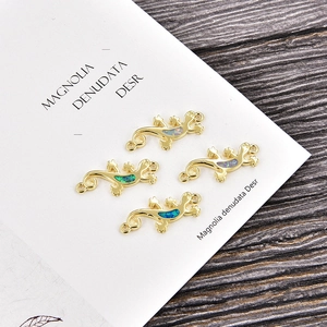 Women's Copper Gold Plated Gecko Lizard Connector Synthetic Opal Bolo Bracelet DIY Jewelry Making Finding