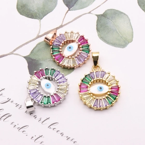 Set di ciondoli Malocchio colorati in oro, argento e oro rosa con pietre di zircone