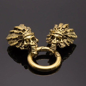 Vintage Legering Indiase Verentooi Schedel Ramshoorns Veerring DIY Sieradensluiting Connector Antieke Metalen Onderdelen Gothic Punk Accessoires