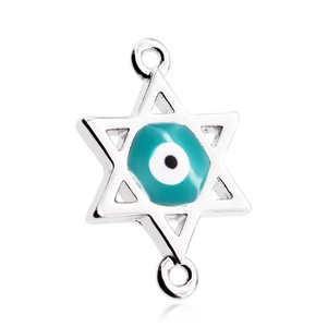 Copper Hexagram Evil Eye Jewelry Connector Pendant For DIY Necklace Bracelet Making Star Of David Enamel Charms Accessory