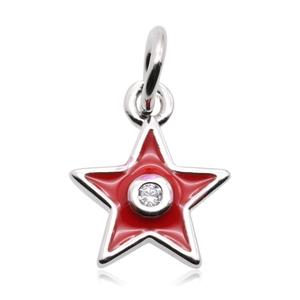 Copper Enamel Star Pendant Charm With Rhinestone Electroplated Gold Silver Five Pointed Star DIY Jewelry Making Accessories
