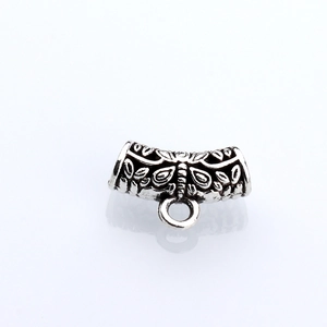 Vintage Tibet Silber Anhängeröse mit Blumenrelief für DIY Schmuckherstellung