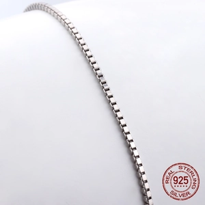 Klassische S925 Sterlingsilber Box-Halskette mit polierter Oberfläche für Anhänger