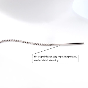 Collier chaîne box minimaliste en argent S925 avec embout aiguille pratique et élégant