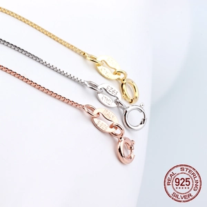 Ensemble de colliers chaîne box en argent sterling S925 doré argenté et or rose