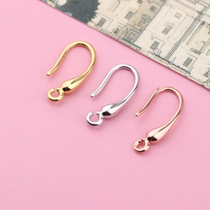 Three-color set of elegant teardrop DIY earring hooks in gold, silver and rose gold finishes