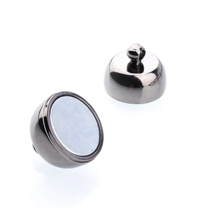 Chiusura magnetica in nichel nero per gioielli fai da te con design a semisfera