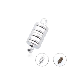 Copper Cylindrical Magnetic Jewelry Clasp For DIY Bracelet Necklace Connector Vintage Threaded Surface Jewelry Findings