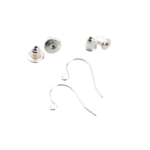 S925 sterling silver earring hooks and butterfly backs set for DIY jewelry making