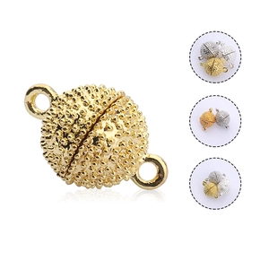 Chiusura Magnetica in Lega Galvanica Solo Senza Catena Connettore a Sfera Granulata Rotonda per Gioielli Fai da Te Bracciale Collana
