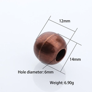 Copper DIY jewelry magnetic clasp connector with 6mm hole for leather cord bracelets