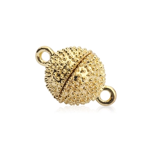 Chiusura magnetica sferica placcata oro 18K con texture per gioielli fai da te