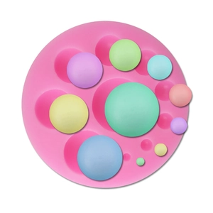 DIY Round Artificial Pearl Silicone Mold Different Sizes Beads Fondant Cake Mold For Handmade Chocolate Baking Tool Clay Craft Pink