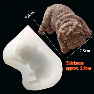Shar Pei dog mousse silicone mold for 3D realistic cake, chocolate and DIY handicrafts