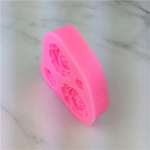 Moule rose en silicone à 4 cavités de fleurs pour décoration de gâteaux et chocolat DIY