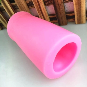 Stampo in silicone rosa cilindrico 3D per candele e decorazione di torte in fondant