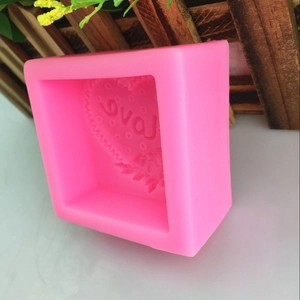 Roze hartvormige Love siliconen mal voor fondant cake en chocolade versiering